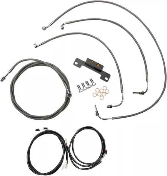 LA Choppers Plug Play Cable Wire Kit 12-14 Ape Hanger No ABS Harley Touring 17-Up