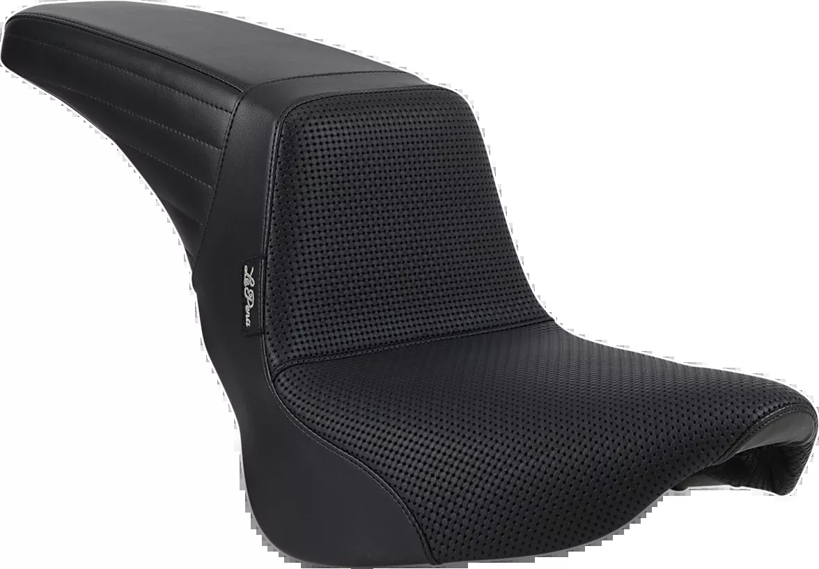 Le Pera Vinyl Black Basketweave Kickflip Seat 2018-2026 Harley Softail FXBB