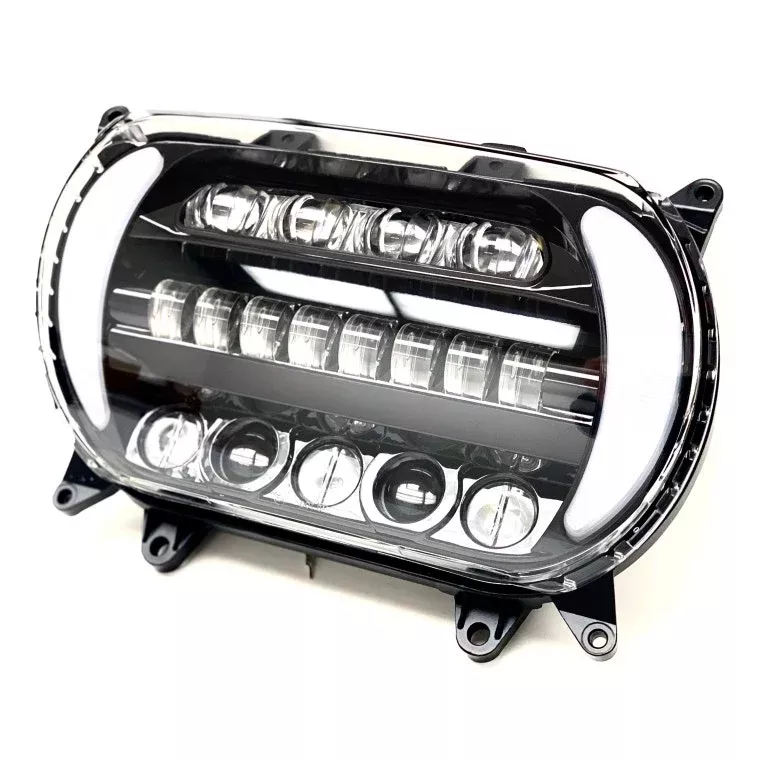 Letric LLC-5LRA Sharktooth Headlight Integrated Turn Signals Harley FLTR 15-23