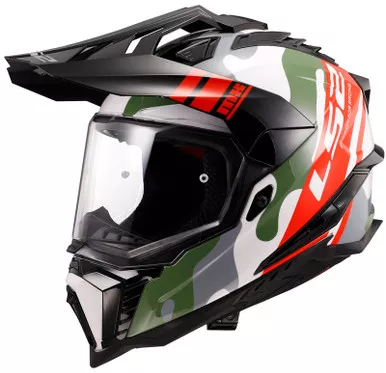 LS2 Explorer Camo X Gloss Red White Helmet