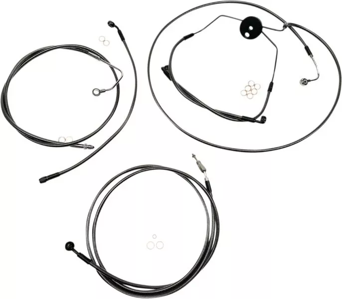 Magnum Black Pearl Handlebar Cable Install Kit 10 inch Rise Apes Harley 08-12