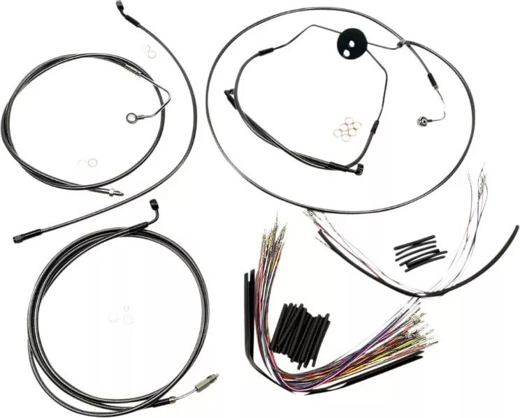 Magnum Black Pearl Handlebar Cable Install Kit 12-14 Rise Apes Harley 09-12
