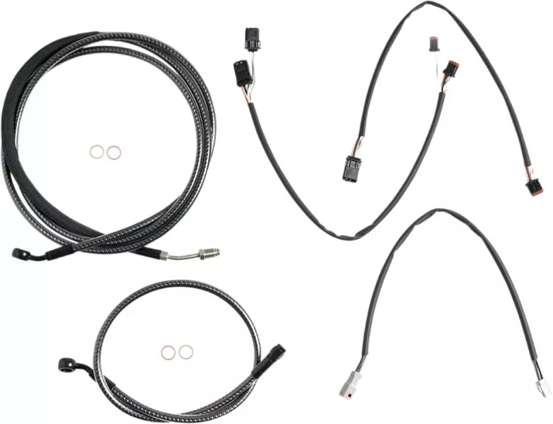 Magnum KARBONFIBR 12-14 Handlebar Control Cable Install Kit Harley Sharknose 17-Up