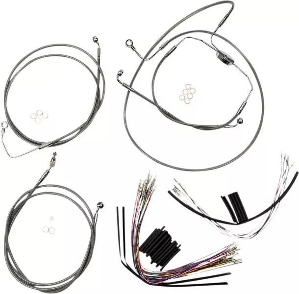 Magnum XR Handlebar Cable Install Kit Stainless Chrome 12-14 Rise Harley 08-13