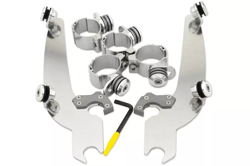 Memphis Shades Sportshield Windshield Quick Change Mounting Kit for Harley Davidson VRSCA/B '02-10 - Polished