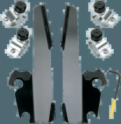 MemphisShadesBatwing Windshield Mounting Kit for FXD '91-05 & XL1200C '96-10FAIRING AND WINDSHIELD NOT INCLUDED -Black