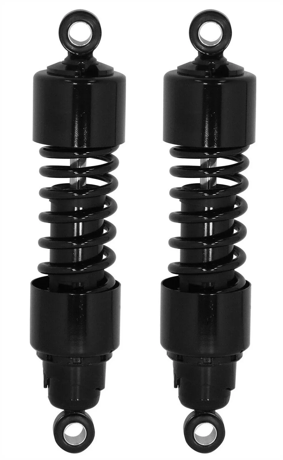 Mid USA Black Premium 12" Shocks Harley 4-Speed Big Twin Shovelhead 73-86