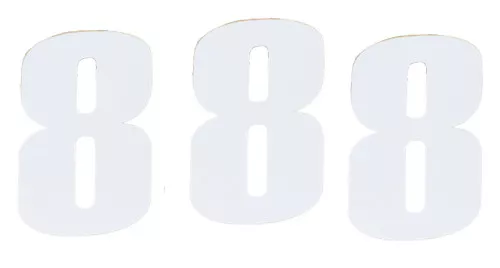 Moose 3-pk Adhesive Race Numbers 4.5" White #8 (4310-0658)