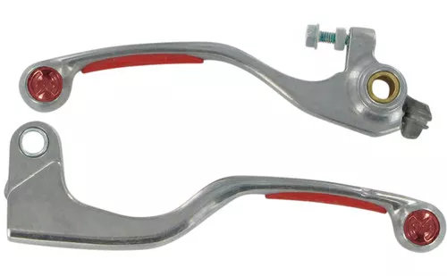 Moose Competition Red Grip Shorty Brake/Std Clutch Lever Set (0610-0085)