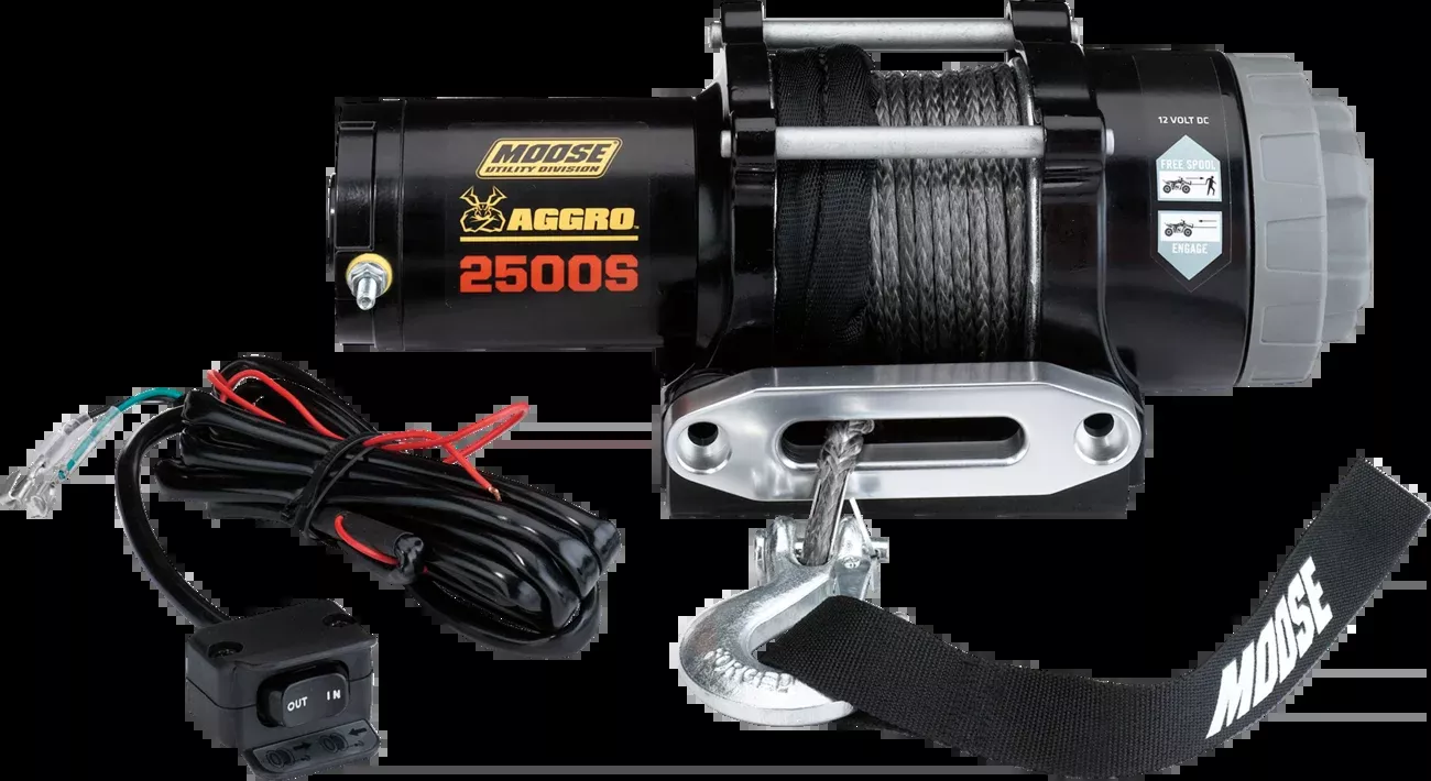 Moose Offroad 2500 lb Winch – Synthetic Rope – 50′-104307
