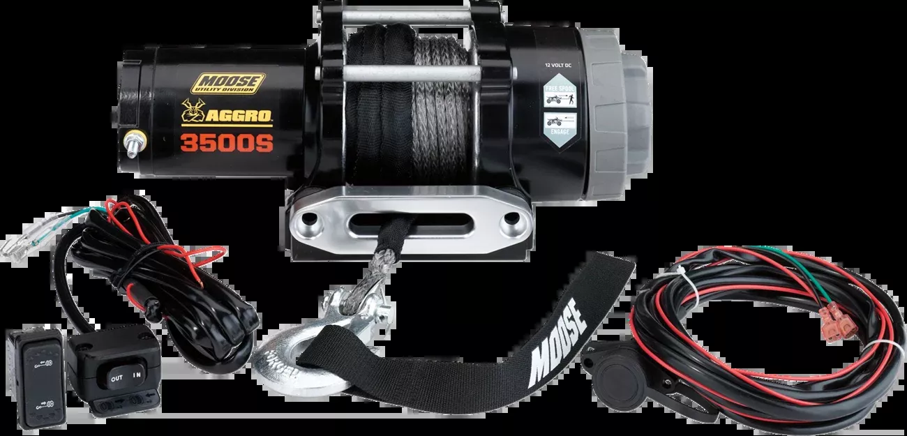 Moose Offroad 3500 lb Winch – Synthetic Rope – 50′-104309