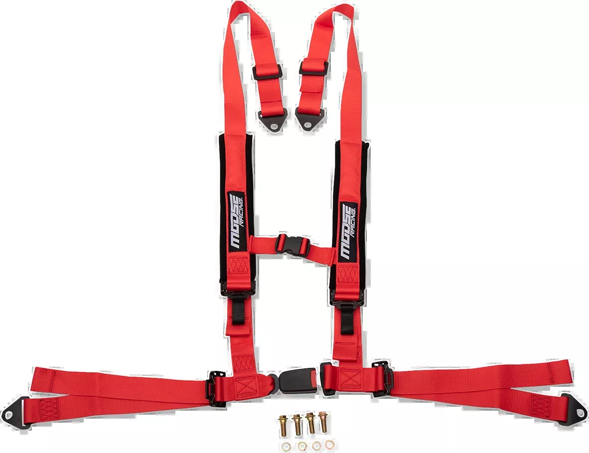 Moose Offroad Seat Harness – 4 Point – 2×2 – Red-100-4403-PU