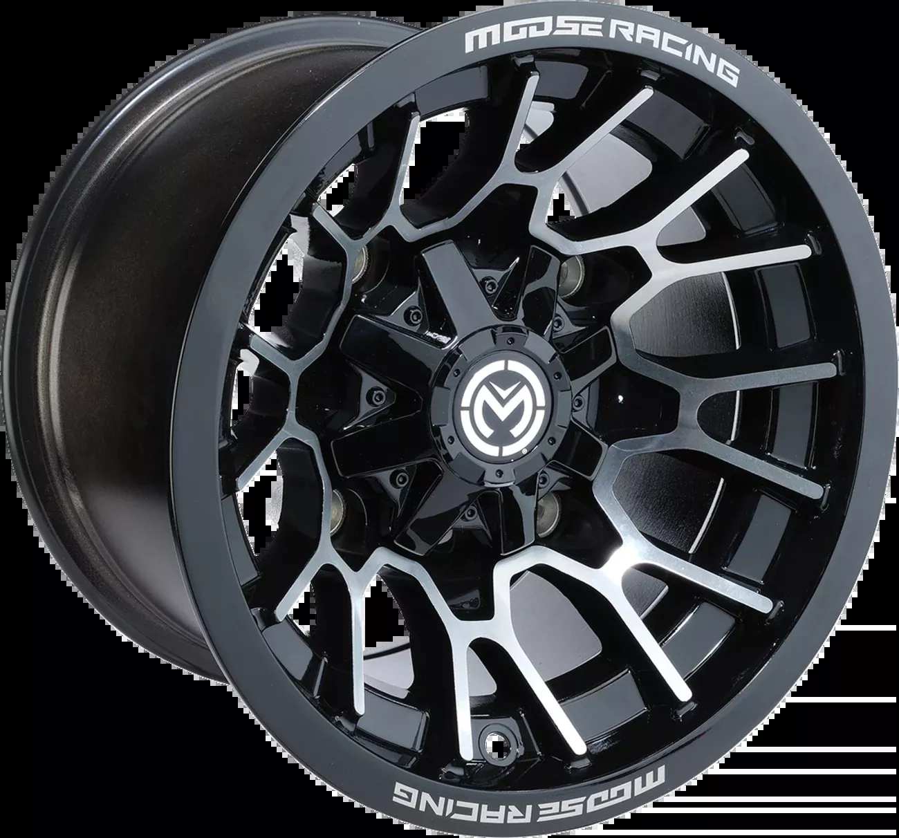 Moose Offroad Wheel – 24X – Front – Black – 12×7 – 4/136 – 4+3-24127136GBMF4