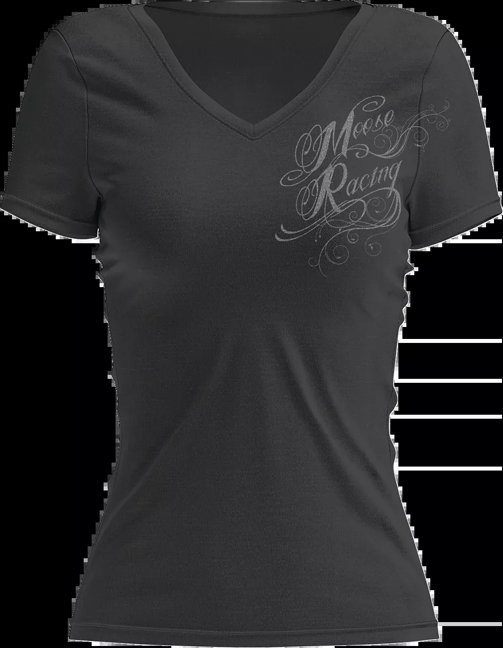 Moose Offroad Women’s Flourish Script T-Shirt – Black – Large-3031-4286