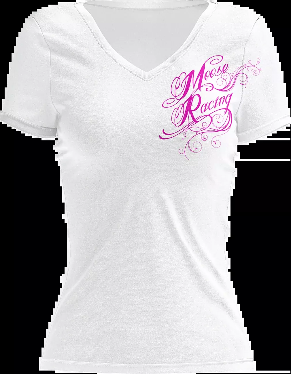 Moose Offroad Women’s Flourish Script T-Shirt – White – Large-3031-4290