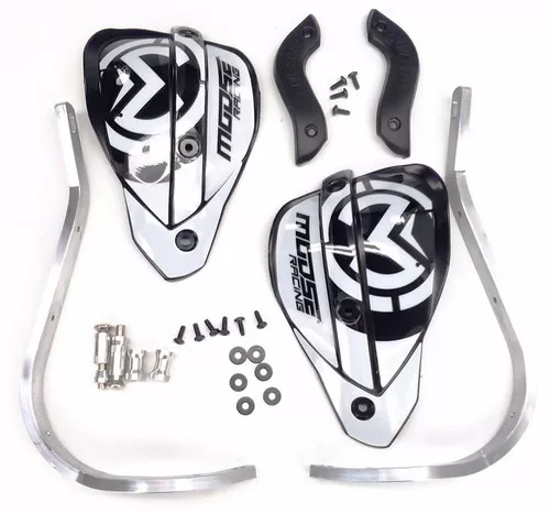 Moose Probend Black/White Aluminum Handguards (0635-1451)