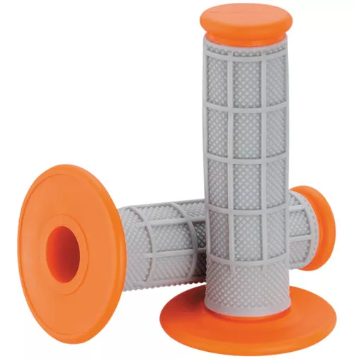 Moose Qualifier Half Waffle MX Offroad Grips Gray/Orange (0630-1833)