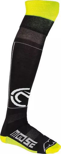 Moose Racing M1 Black Hi-Vis Yellow Knee Brace Socks