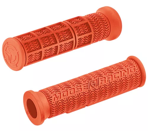 Moose Stealth 1/3 Waffle ATV Thumb Throttle Orange Grips (0630-0423)