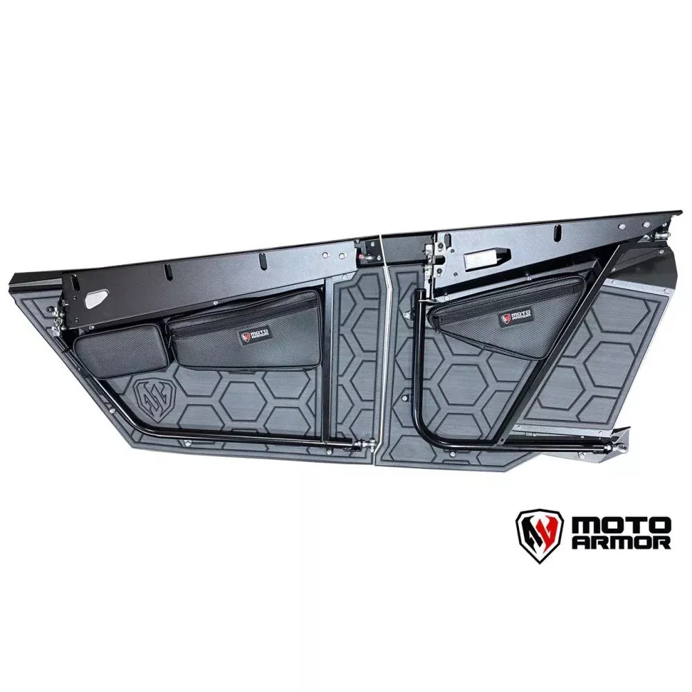 Moto Armor Interior Door Liner Light Gray With Red Lines