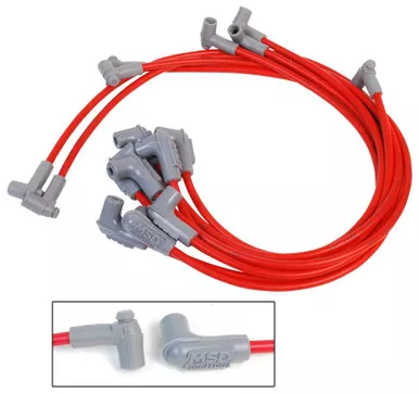 MSD 8.5mm Super Conductor Spark Plug Wire Set for Small Block Chevy with Low Profile Distributor 31249