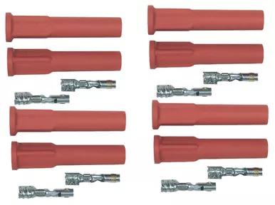 MSD Straight Spark Plug Boots 8.5mm Red 180 Degree Set of 8 8854