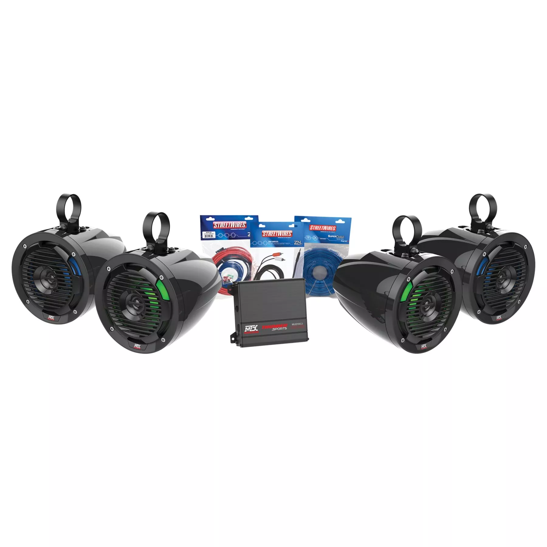 MTX Audio Universal UTV Kit (1 Amp, Pods, With Aux In)