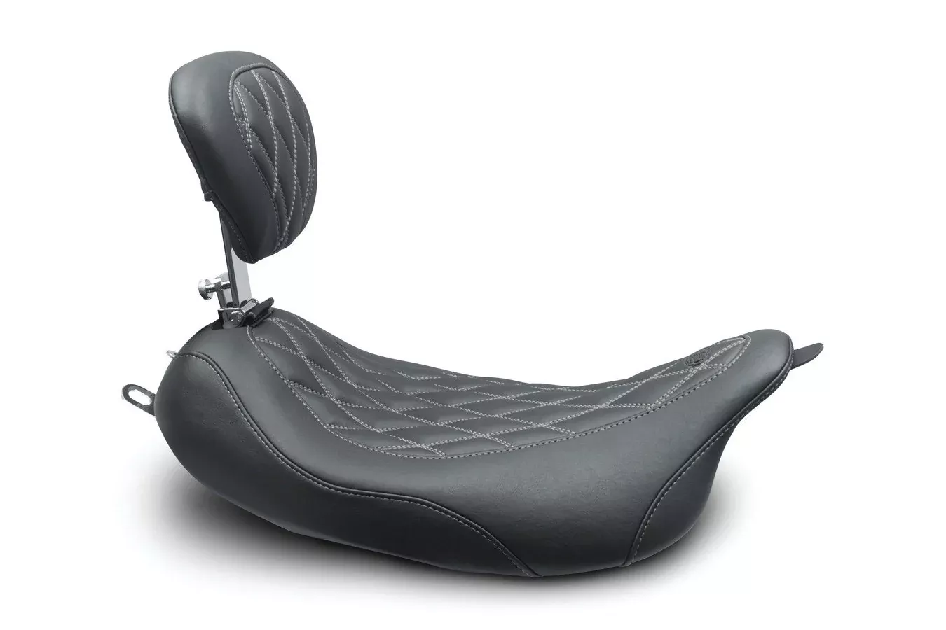 Mustang 79727 Wide Tripper Solo Seat w/ Backrest Harley FLH 08-23