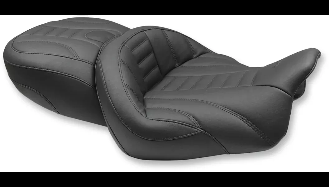 Mustang Deluxe Super Touring Black Harley Seat 15-21 FLRT 19"W Front 14"W Rear