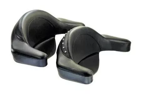 Mustang Seats Extended Arm Wrap-Around Backrest for Harley Davidson Touring Models 1986-2013 -Smooth, Chrome studs (with King Tour Pak Only)
