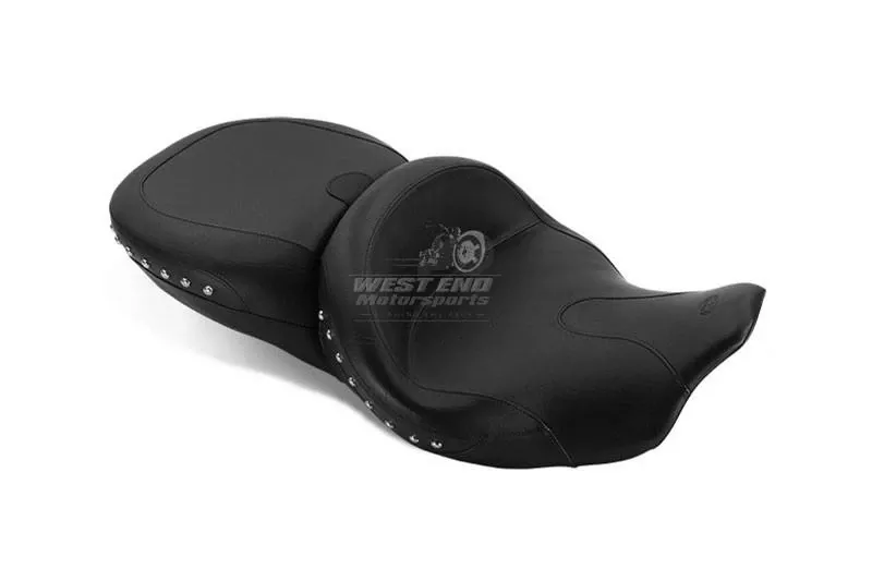 Mustang Seats Summit One-Piece Seat for Harley-Davidson Touring Models 2014-Up -Chrome Studs and Receiver (Not for '24-Up FLHX/FLTR Models)