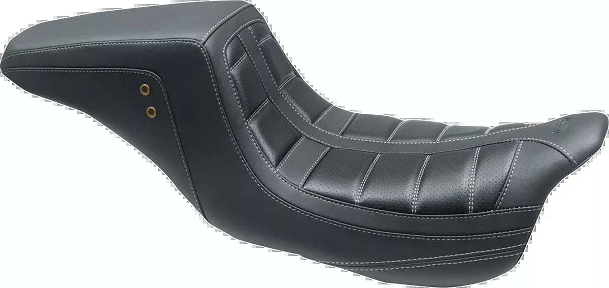 Mustang Squareback Gray Tuck n Roll Seat for 2008-2025 Harley Touring 75239GM