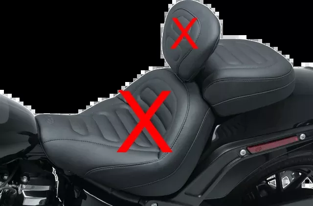 Mustang Touring Stitched Rear Passenger Pillion Seat for 2018-23 Harley Softail