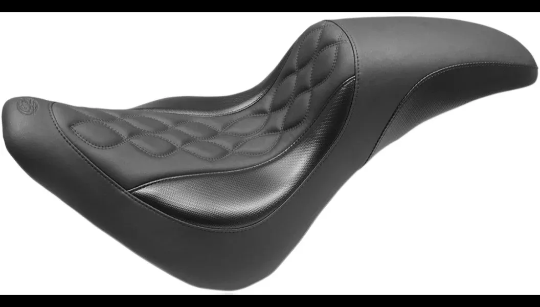 Mustang Tripper Fastback Harley Cut Low Seat Double Helix Stitch for 18-23 FLSL