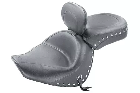 Mustang Two-Piece Wide Touring Seatwith Driver Backrest for Boulevard C90 '05-09 -Studded