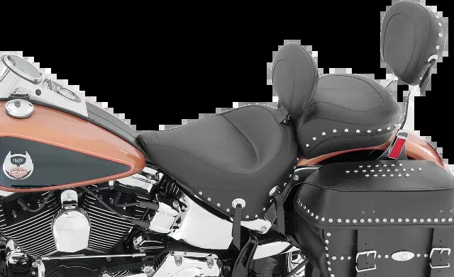 Mustang Wide Solo Seat & Backrest for 2000-2015 Harley Softail Heritage Springer