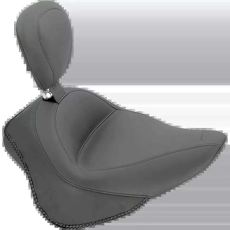 Mustang Wide Solo Seat & Backrest fits 2011-2017 Harley Softail Slim Blackline