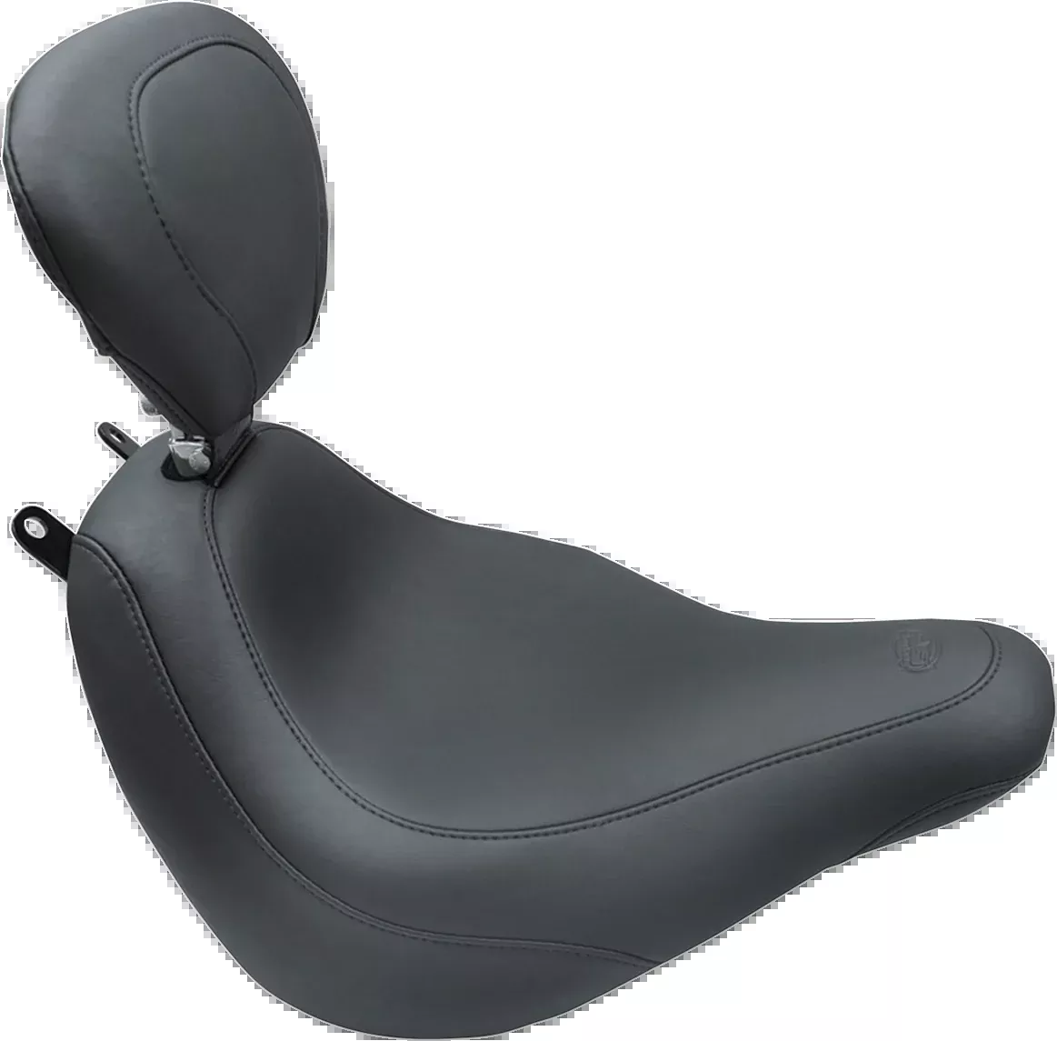 Mustang Wide Tripper Black Solo Seat & Backrest 2018-2021 Harley Softail Models