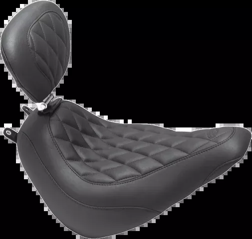 Mustang Wide Tripper Diamond Solo Seat & Backrest 18-24 Harley Softail Heritage
