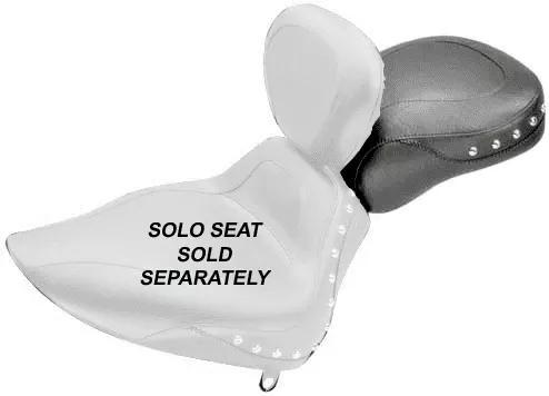 MustangSport Recessed Rear Seat (for Driver Backrest Solos) on Cross Bones FLSTSB '08-Up w/ 200mm Wide Tire -Studded
