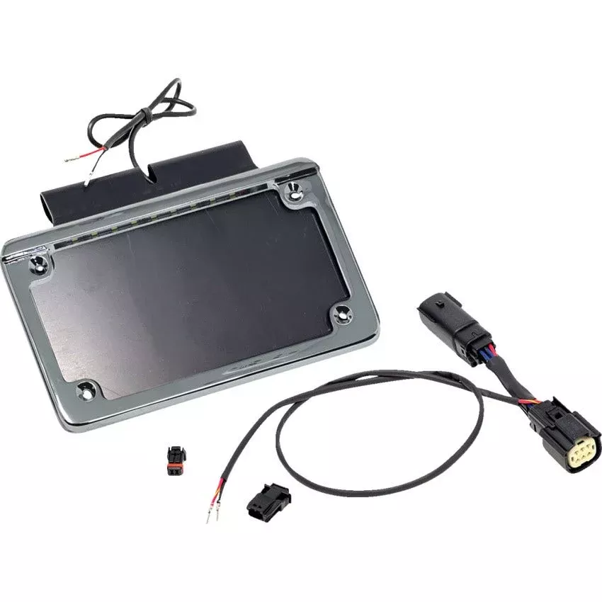 Namz Illuminated Chrome Frame Saddlebag License Plate Mount Harley 14-23 FLHT