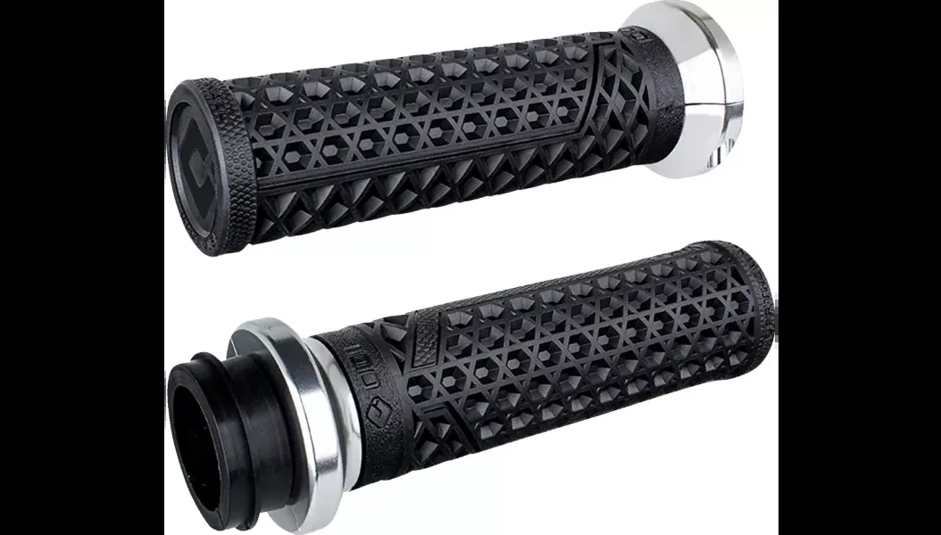 ODI Vans V-Twin Lock-On Grips – Throttle By Wire – Black / Silver