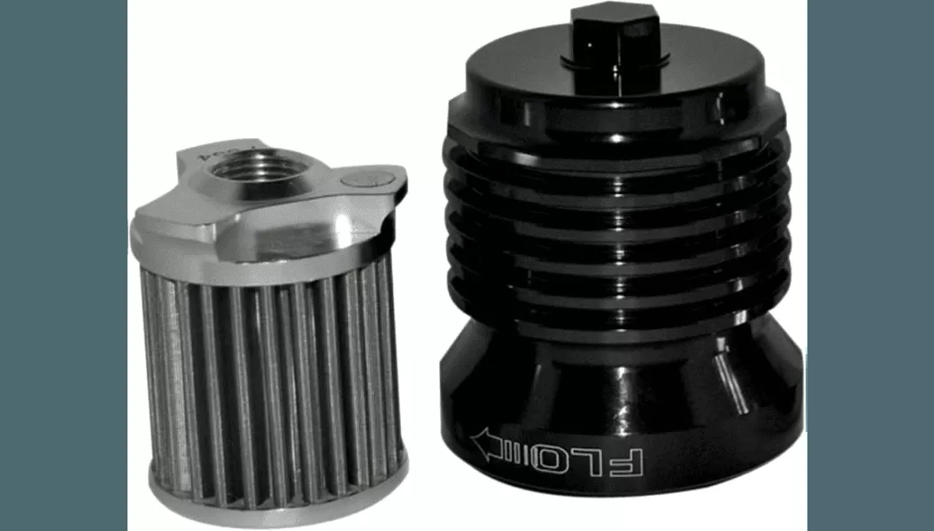 PC Racing FLO Reusable Oil Filter for '84-25 Harley Davidson Models - Black Anodized