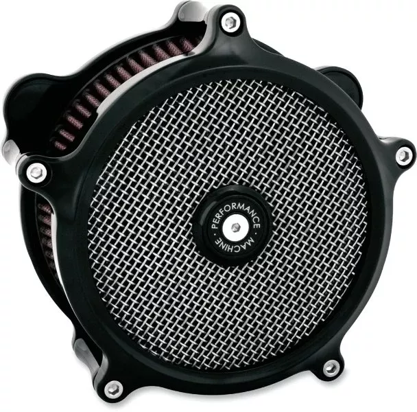 Performance Machine Super Gas Air Cleaner Black Harley Throttle By Wire 08-17