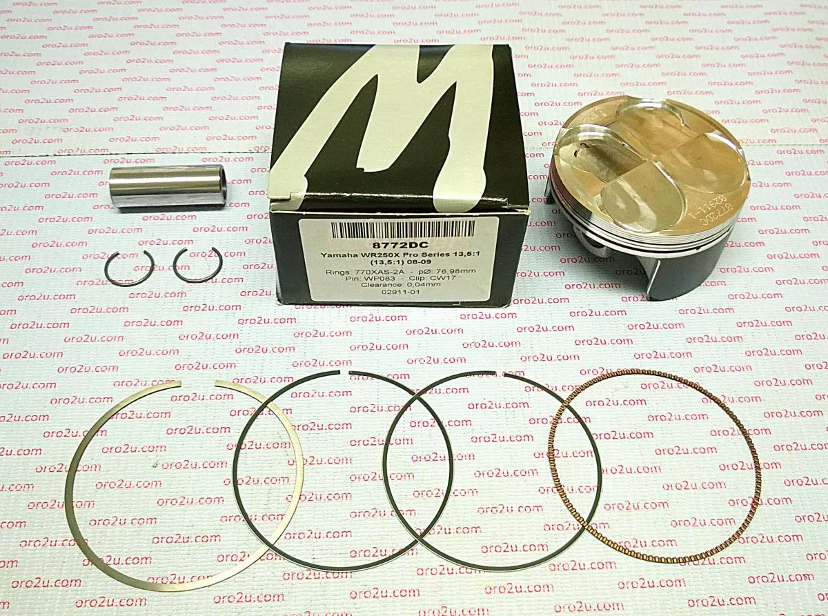 PISTON KIT 08-09 WR250X 77 HC, FORGED WOSSNER 8772DB