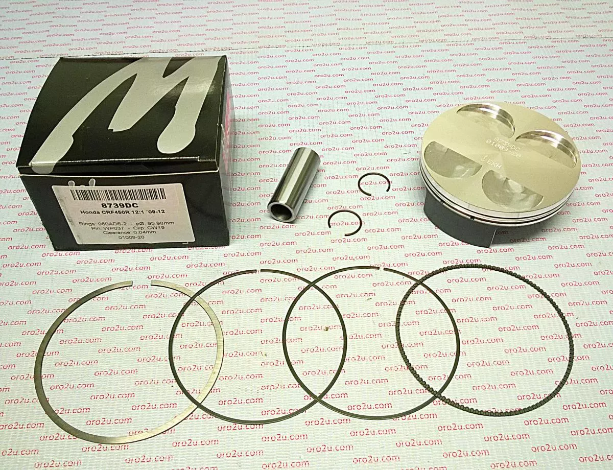 PISTON KIT 09-12 CRF450R 96 HC, WOSSNER 8768DA HONDA FORGED, 13110-MEN-A30