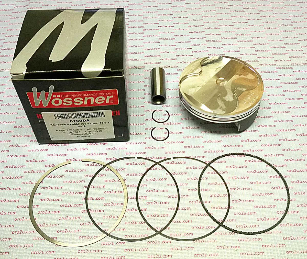 PISTON KIT 09-12 KXF450 HC 96, FORGED WOSSNER 8769DC