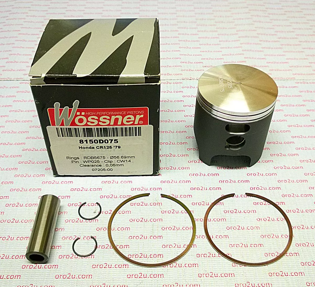 PISTON KIT 1979 CR125 57.00, FORGED WOSSNER 8150D100