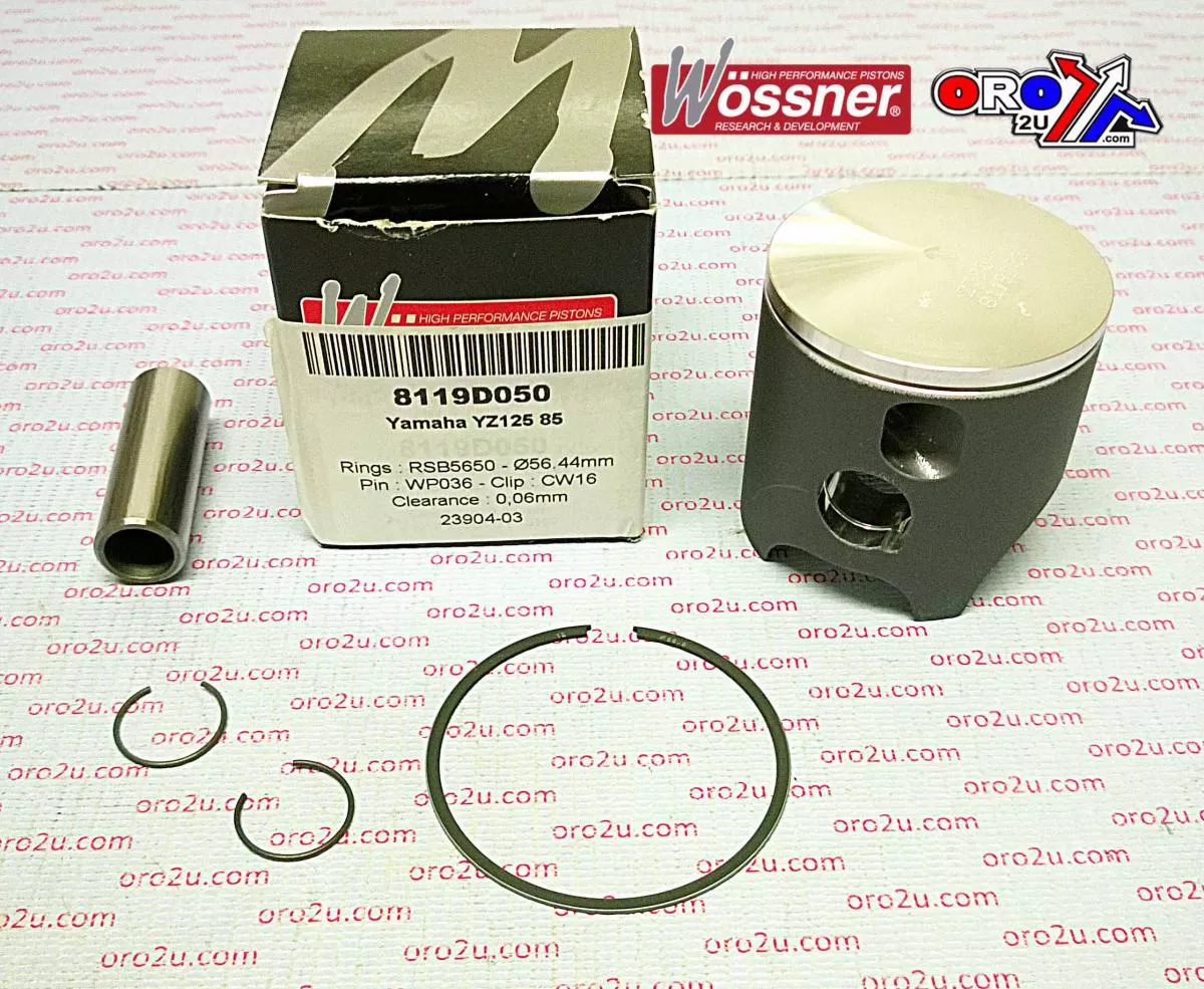 PISTON KIT 1983 &85 YZ125 58mm, WOSSNER 8119D200 YAMAHA
