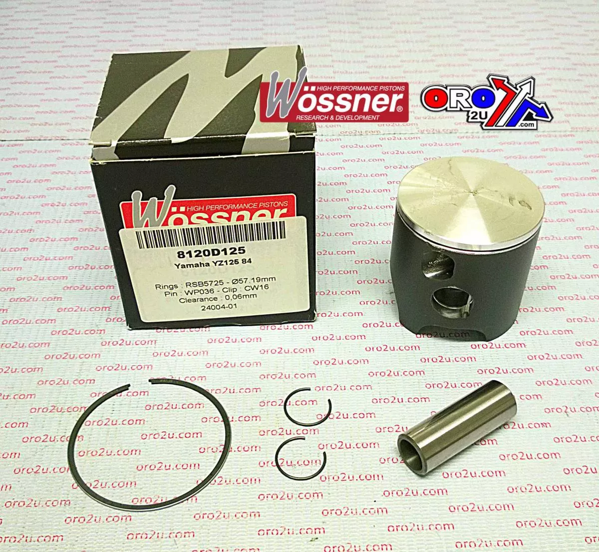 PISTON KIT 1984 YZ125 56.50, WOSSNER 8120D050 YAMAHA MX